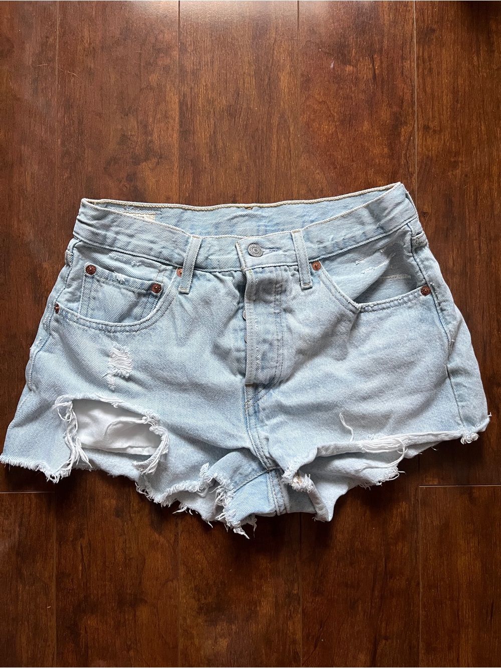 Levi’s Blue Distressed Denim Women's Shorts